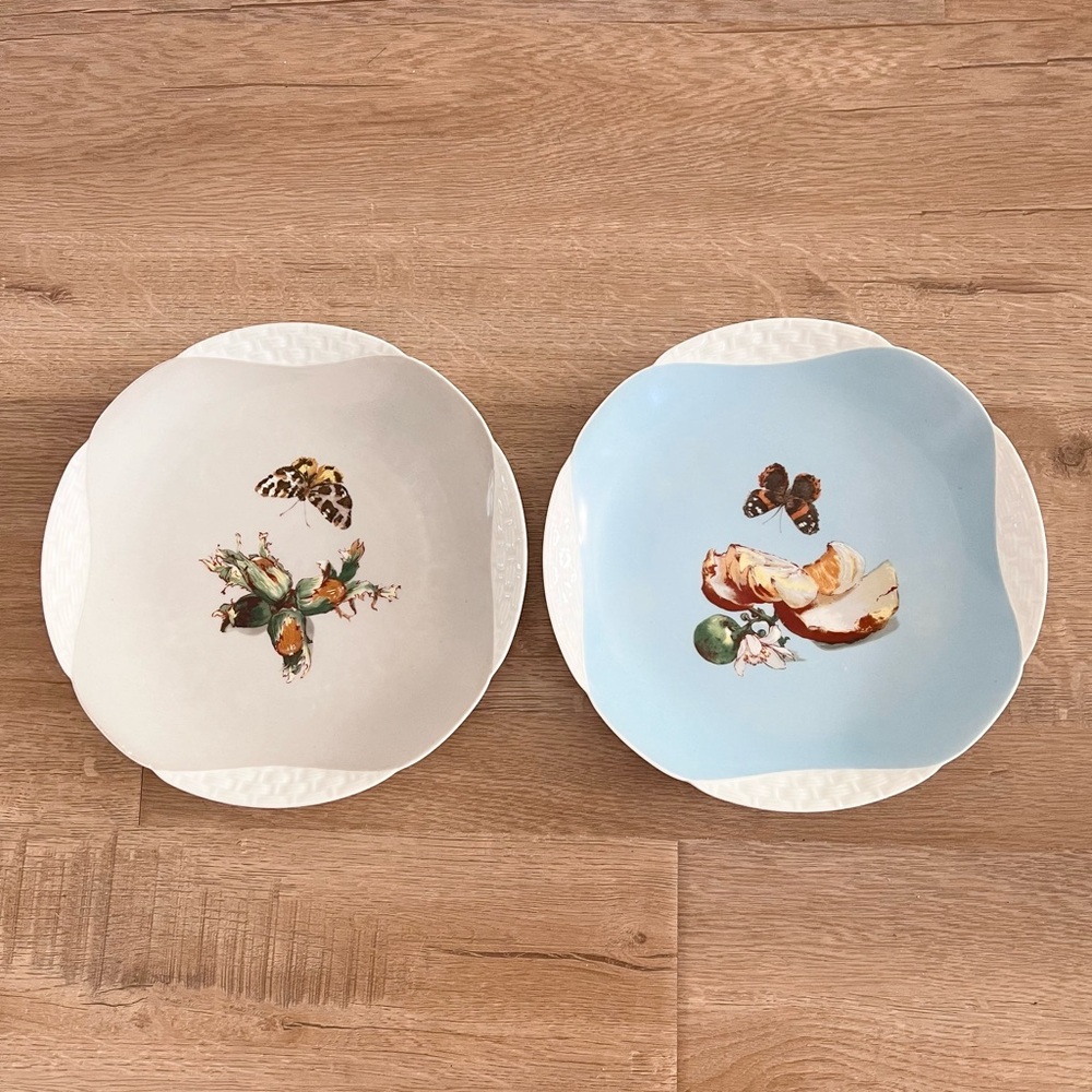 2 PCs Antique H&C France Haviland & Co‎ Limoges Salad Plates 8.5" Butterfly RARE